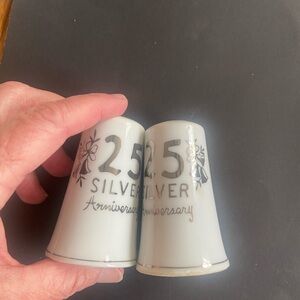 Source Unknown Silver Anniversary Salt and Pepper Shakers